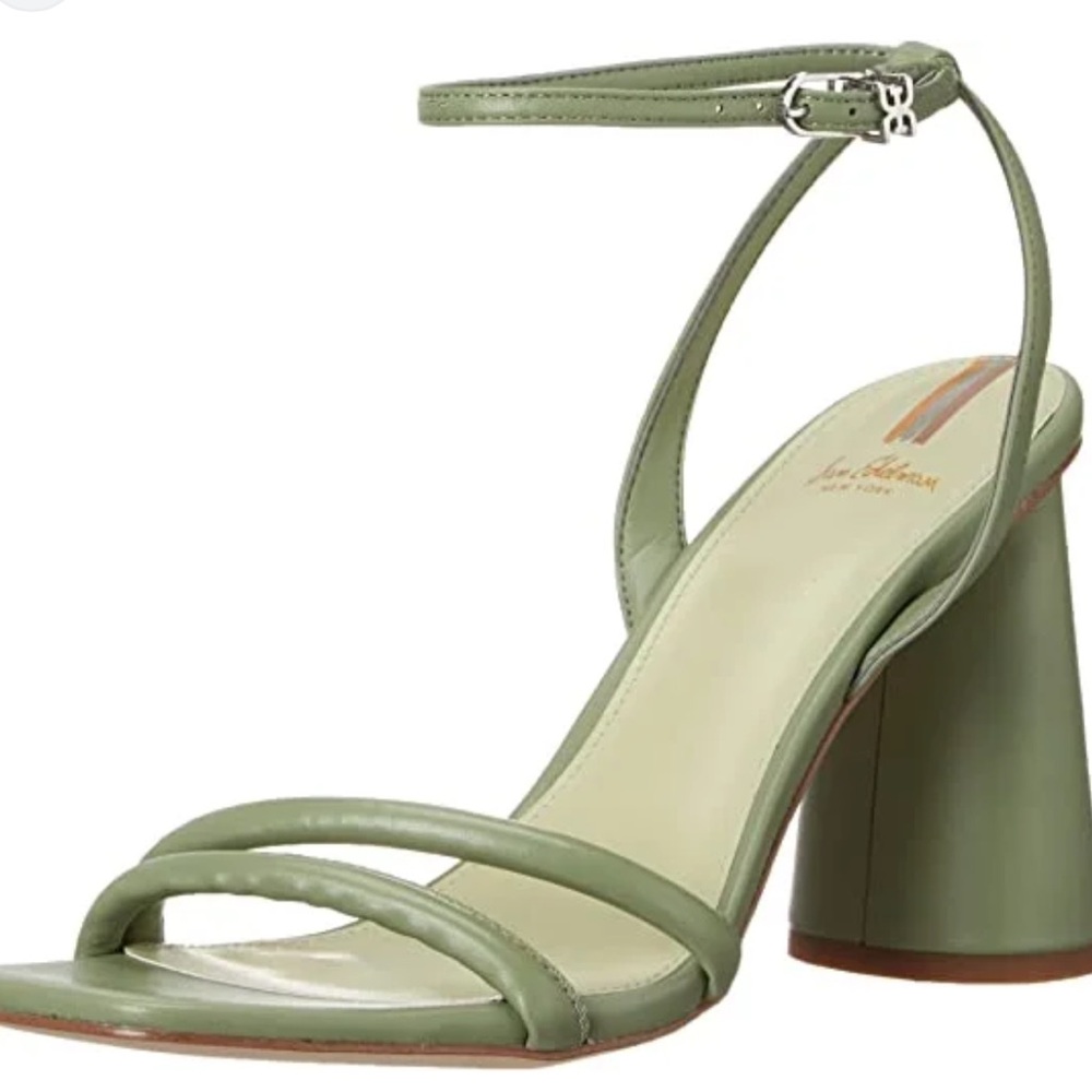 Sam Edelman Soft Jade Square Toe Ankle Strap Block Heel Size 9